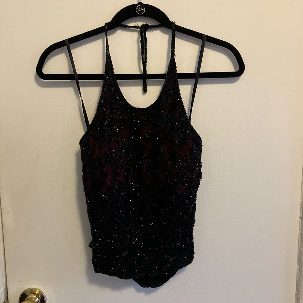 Vintage silk beaded top